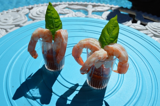 Shrimp Cocktail Shooters!  (TheSistersSoiree.com)